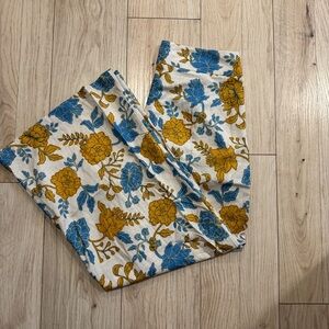 Amalie Floral Print Pants with Blue and Yellow Flowers